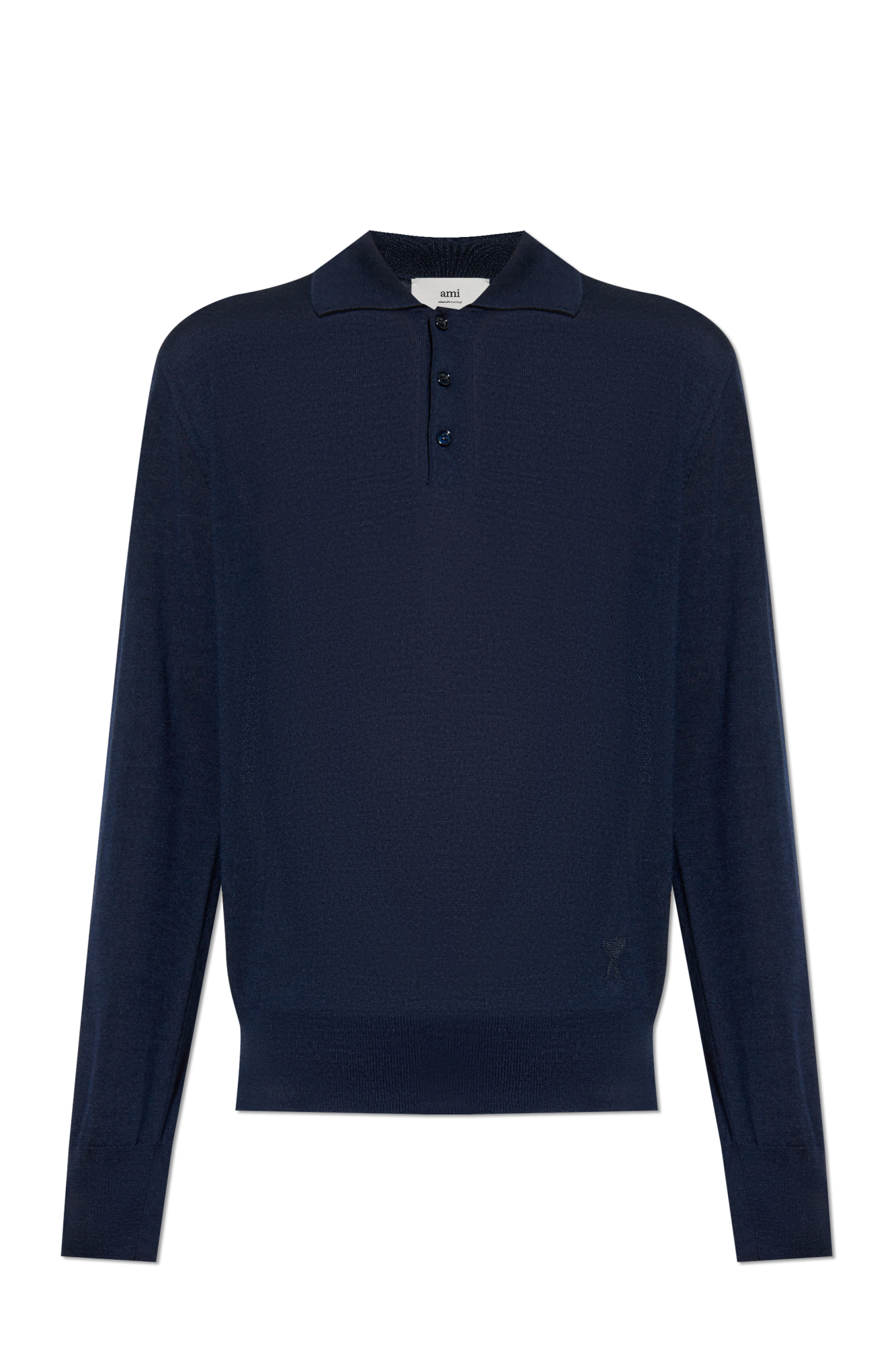 Navy blue Wool Polo Sweater Ami Alexandre Mattiussi - Vitkac AS